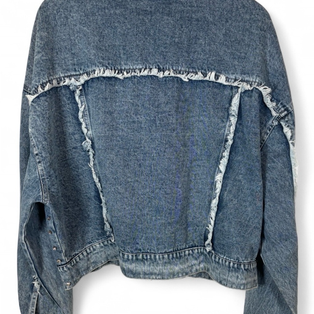 Indulge in Blue Rhinestone Studded Denim Jacket 3X - Picture 5 of 6